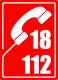 Logo numero urgence pompier 18 ou 112