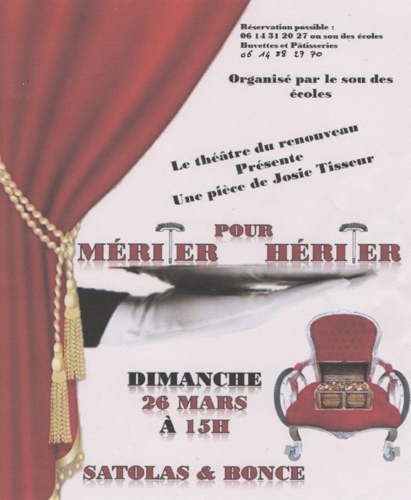 Poster Pièce de théâtre Mériter pour Hériter