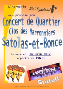 Concert de Quartier le 14 juin 2017