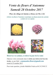 Vente de fleurs d'automne 2017