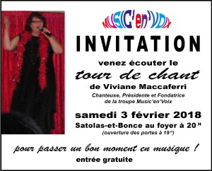 Poster Invitation Tour de Chant Viviane Maccaferri