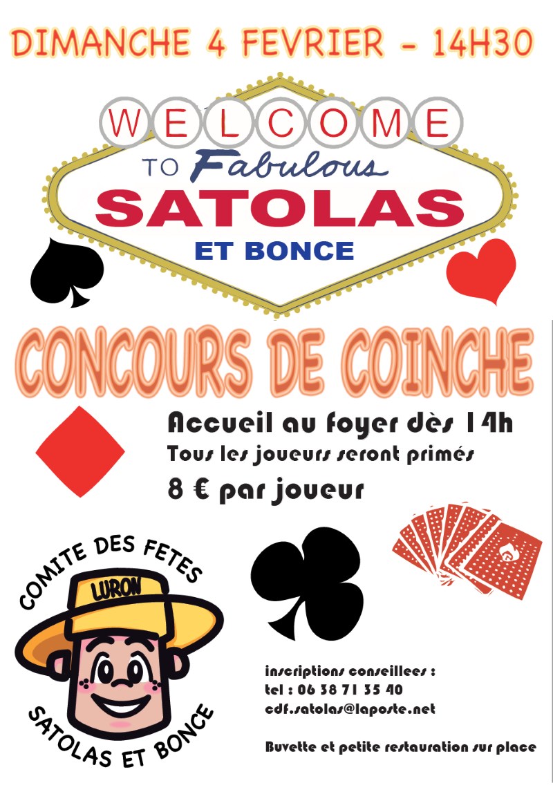 Poster Tournoi de Coinche association Comité des Fêtes 4 février 2018