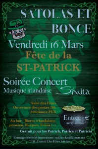 Poster Fête de la Saint-Patrick à Satolas-et-Bonce