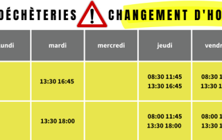 nouveaux horaires dechetterie