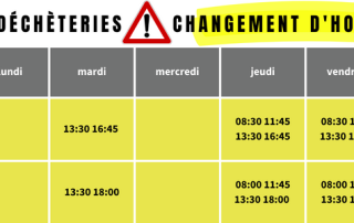 nouveaux horaires dechetterie