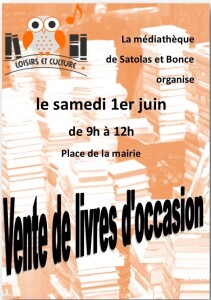 ALC affiche vente de livres 1 juin 2024