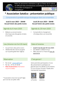 Présentation SatoEco 6 et 20 mars 2025