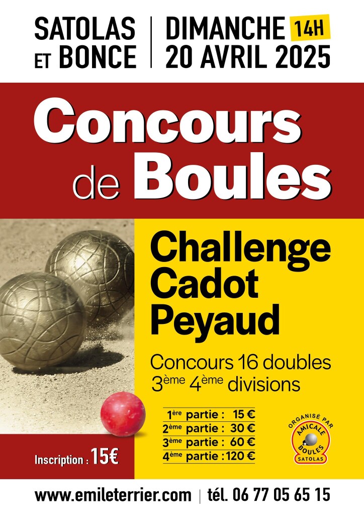 Concours boules challenge cadot Peyaud 20 avril