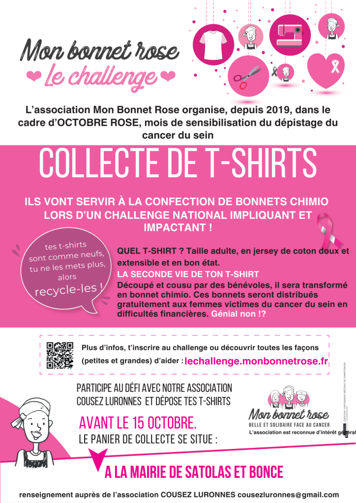 INFO collecte t-shirt OCTOBRE ROSE