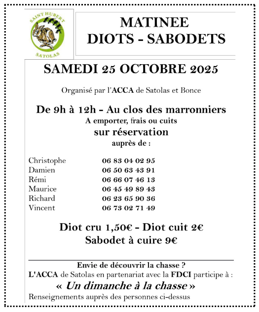Matinée diots sabodets ACCA St hubert