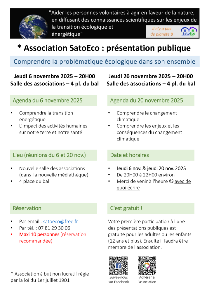 Présentation 6 et 20 novembre 2025