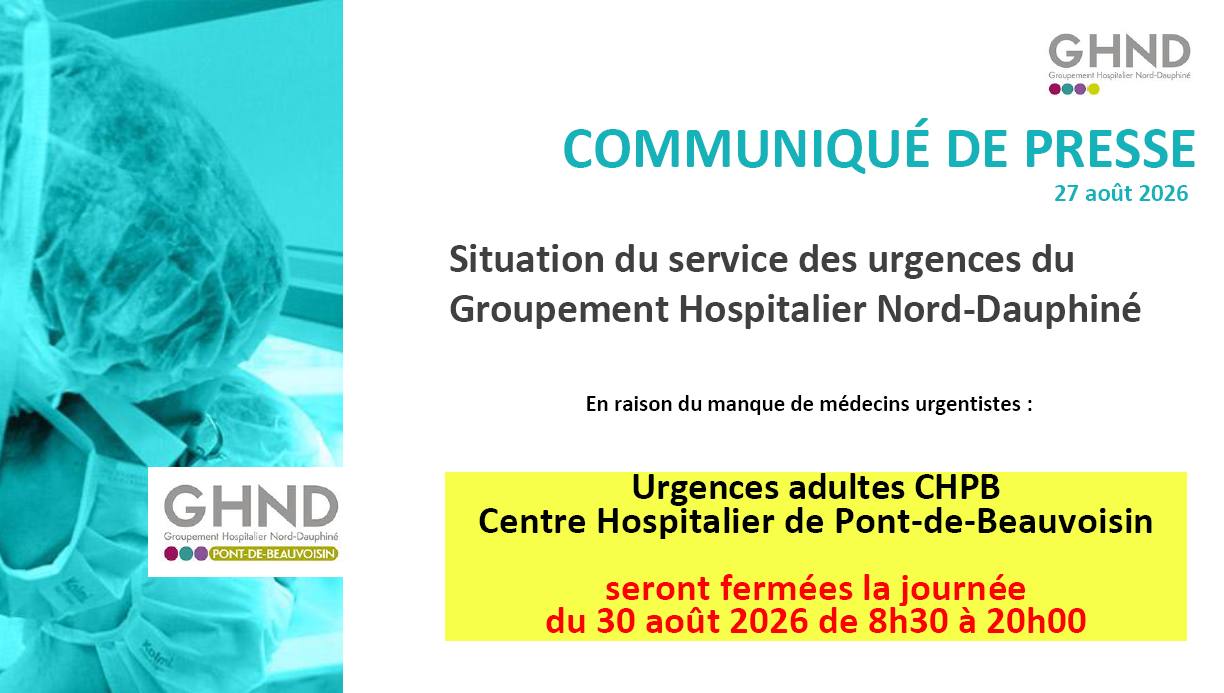 Urgences adultes de Pont-de-Beauvoisin fermées le 30 août 2026