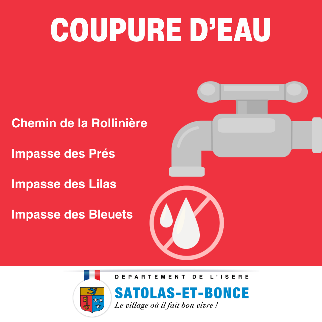 Avis de coupure d’eau le jeudi 17 septembre 2026